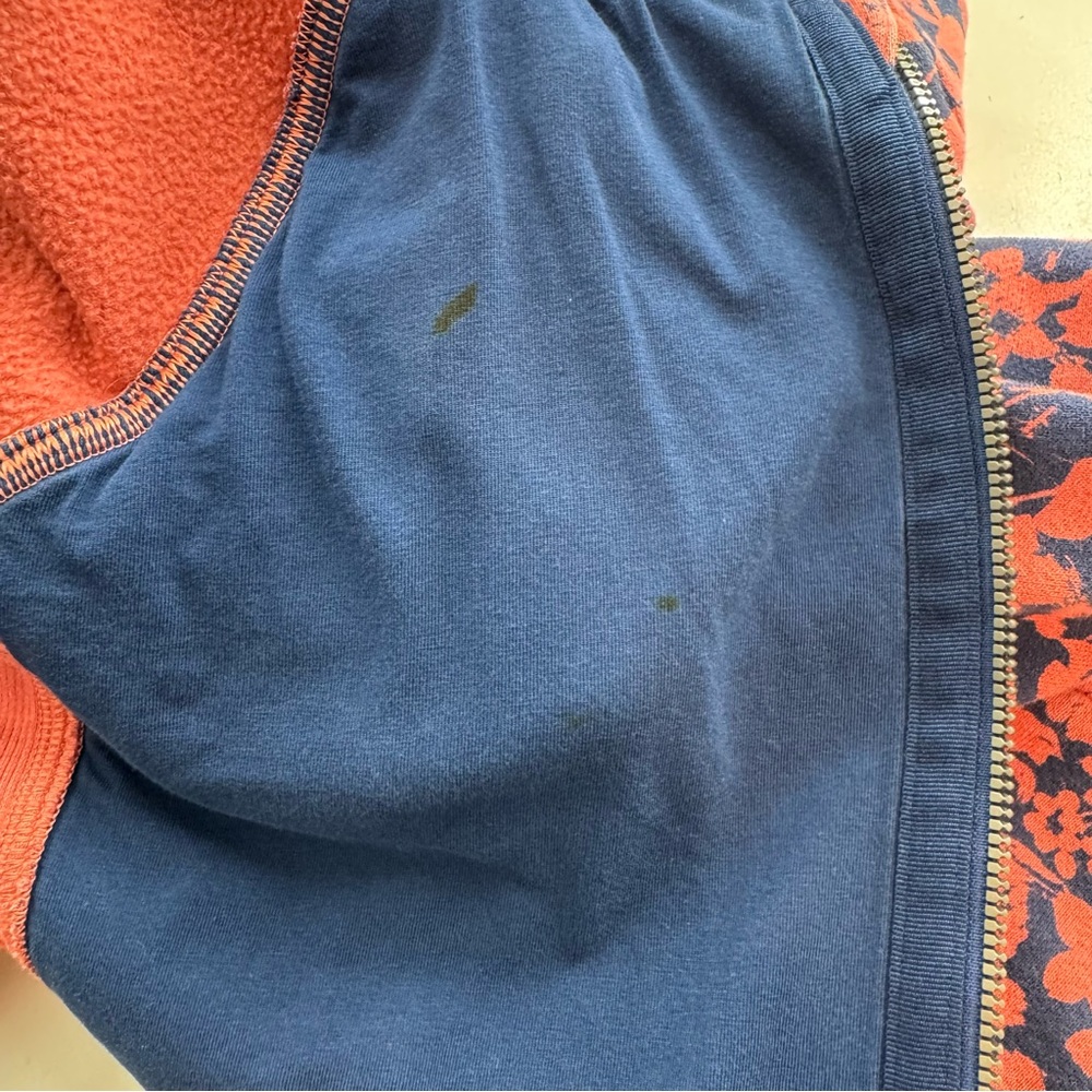 Lululemon Scuba Hoodie Size 8 Orange Blue Floral Print Zip-Up Cotton Blend - Picture 12 of 15